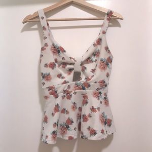 Floral cutout top